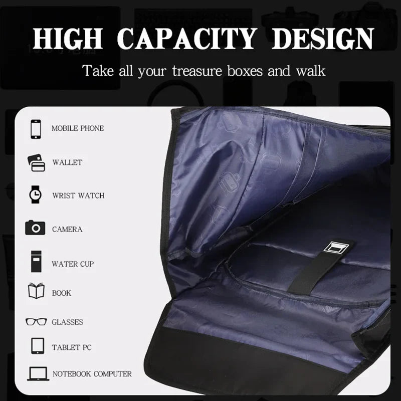 KTX-478035 Durable 17-Inch Waterproof Laptop Backpack with Large Capacity and Stylish Design for Men