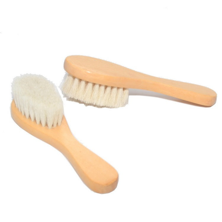 KTX-828627 Baby Lotus Wood Comb and Bath Brush Set - Gentle Hair Care for Infants