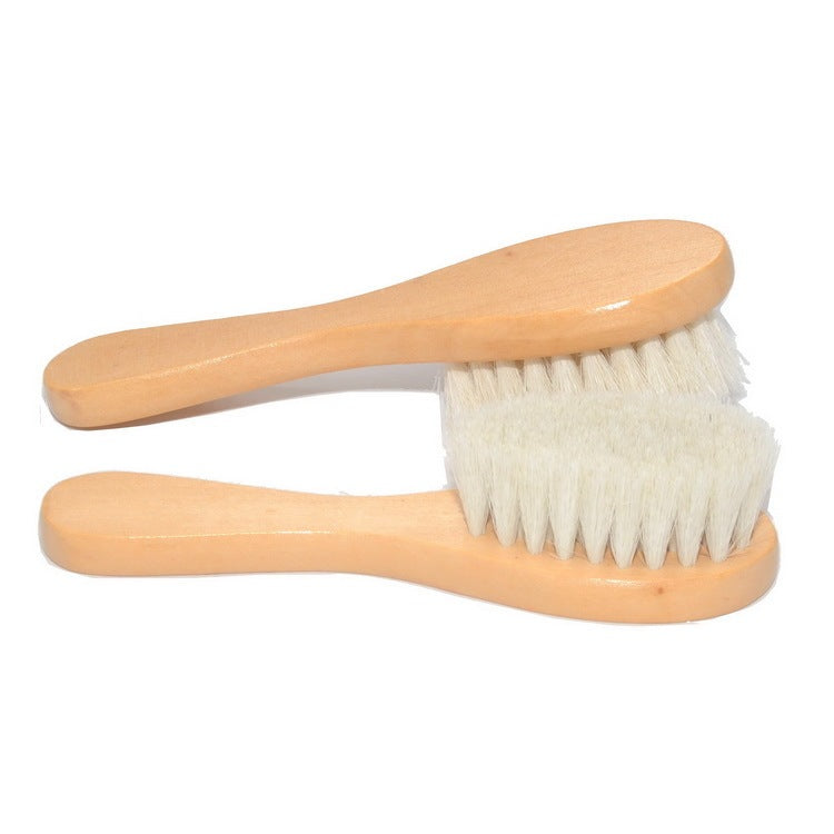 KTX-828627 Baby Lotus Wood Comb and Bath Brush Set - Gentle Hair Care for Infants