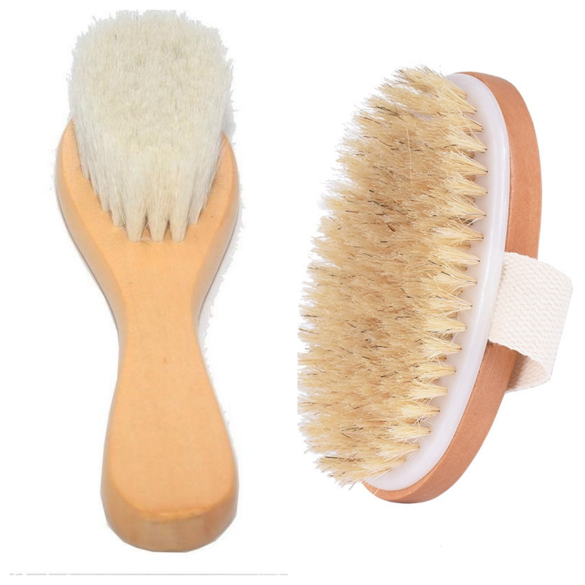 KTX-828627 Baby Lotus Wood Comb and Bath Brush Set - Gentle Hair Care for Infants