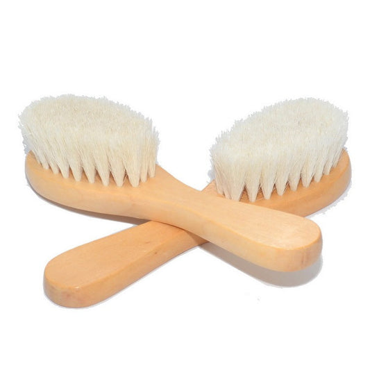 KTX-828627 Baby Lotus Wood Comb and Bath Brush Set - Gentle Hair Care for Infants