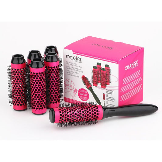 KTX-794707 Ceramic Round Hair Brush with Detachable Handle, High-Temperature Resistant, 50mm Diameter, Suitable for All Hair Types