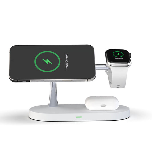 KTX-017235 3-in-1 Wireless Charger with Fast Magnetic Charging, 15W Output for Phones, Earbuds, and Smartwatches