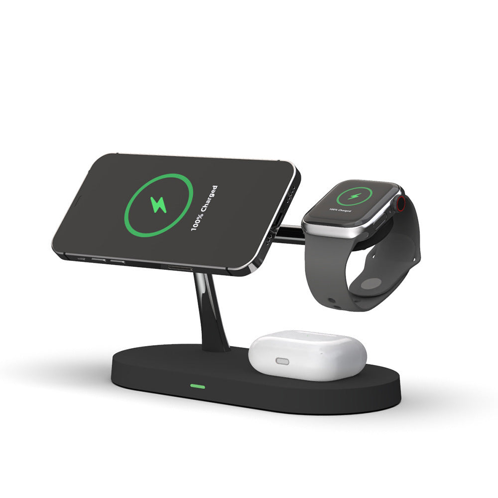 KTX-017235 3-in-1 Wireless Charger with Fast Magnetic Charging, 15W Output for Phones, Earbuds, and Smartwatches