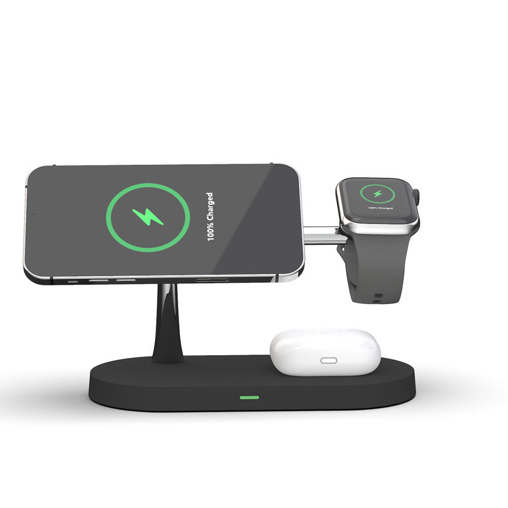 KTX-017235 3-in-1 Wireless Charger with Fast Magnetic Charging, 15W Output for Phones, Earbuds, and Smartwatches