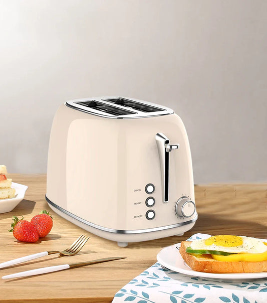 KTX-308115 Retro Stainless Steel 2 Slice Custom Wide Slot Sandwich Toaster