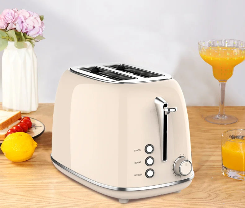 KTX-308115 Retro Stainless Steel 2 Slice Custom Wide Slot Sandwich Toaster