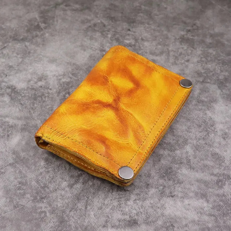 KTX-005459 Genuine Leather Retro Long Wallet for Men with Multi Card Slots and Zip Closure
