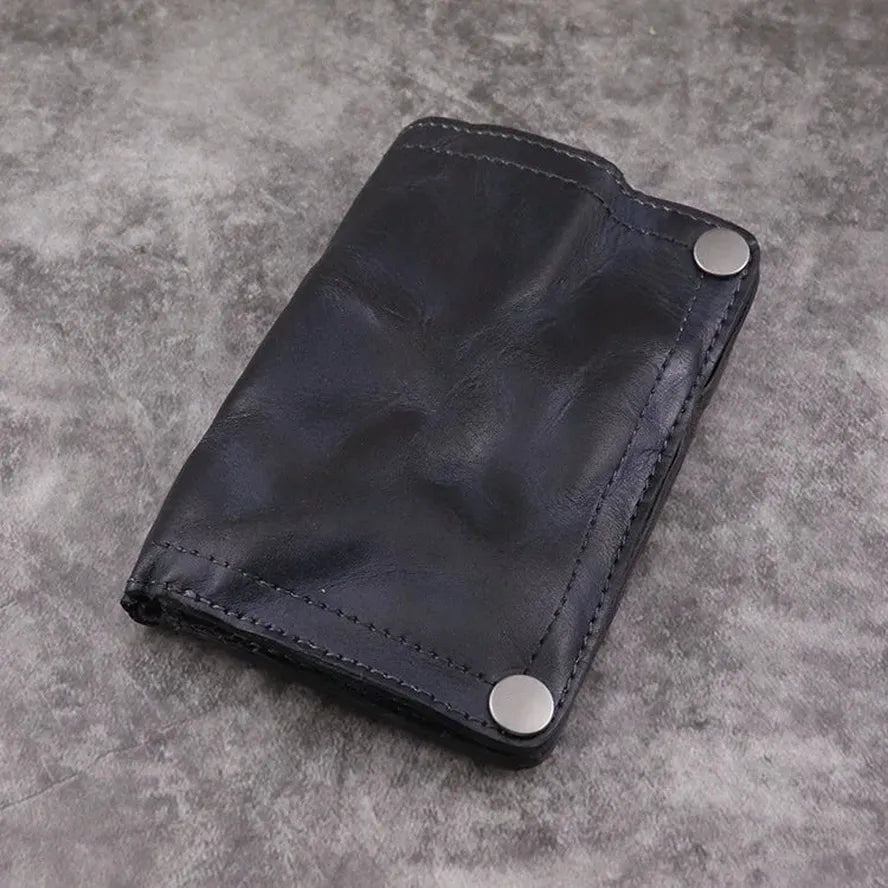 KTX-005459 Genuine Leather Retro Long Wallet for Men with Multi Card Slots and Zip Closure