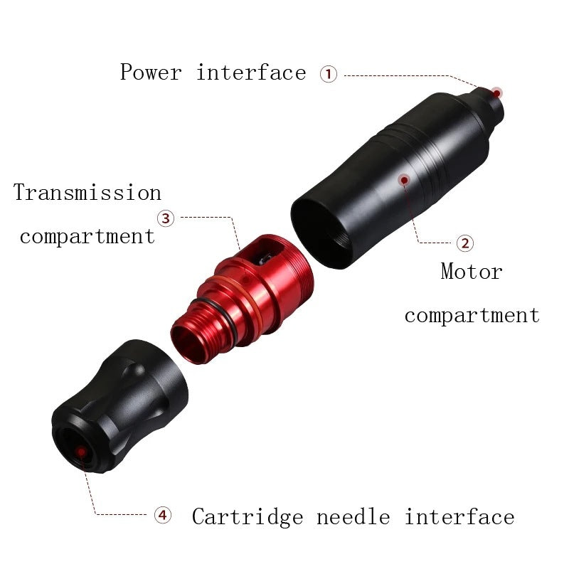 JMT-909002 Mini Tattoo Pen Set with Power Supply, Needles, and Accessories in Multiple Colors