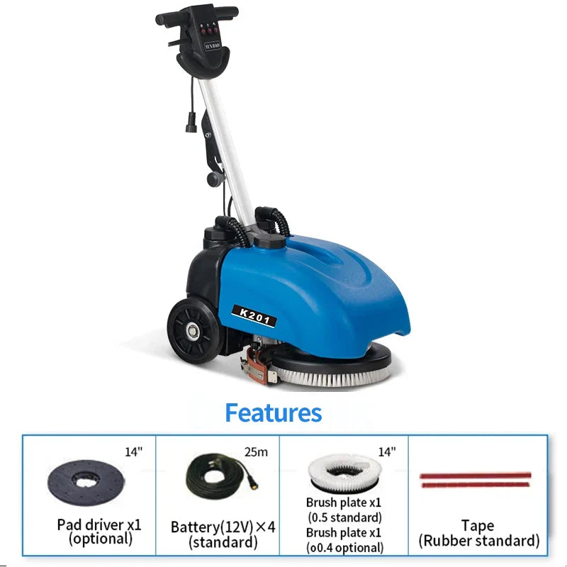 KTX-879507 Hand-Push Floor Scrubber for Efficient Scrubbing and Waxing in Industrial and Commercial Settings