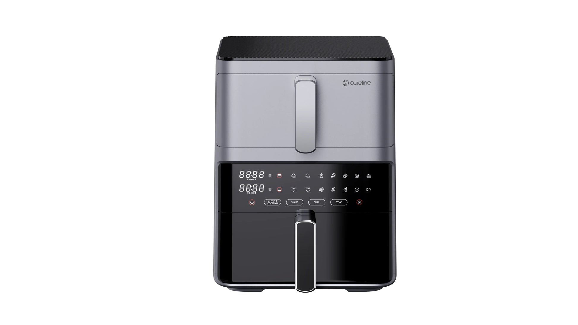 KTX-679443 Dual-core Digital Air Fryer with High Capacity - Oil-Free Cooking Appliance in Silver Finish