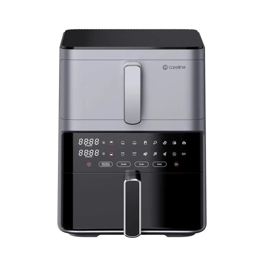 KTX-679443 Dual-core Digital Air Fryer with High Capacity - Oil-Free Cooking Appliance in Silver Finish