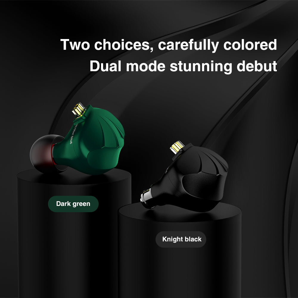 KTX-736531 Hybrid Metal In-Ear Earphones with 1DD+6BA Drivers, 3.5mm Plug, Optional Mic, 1.25m Cable