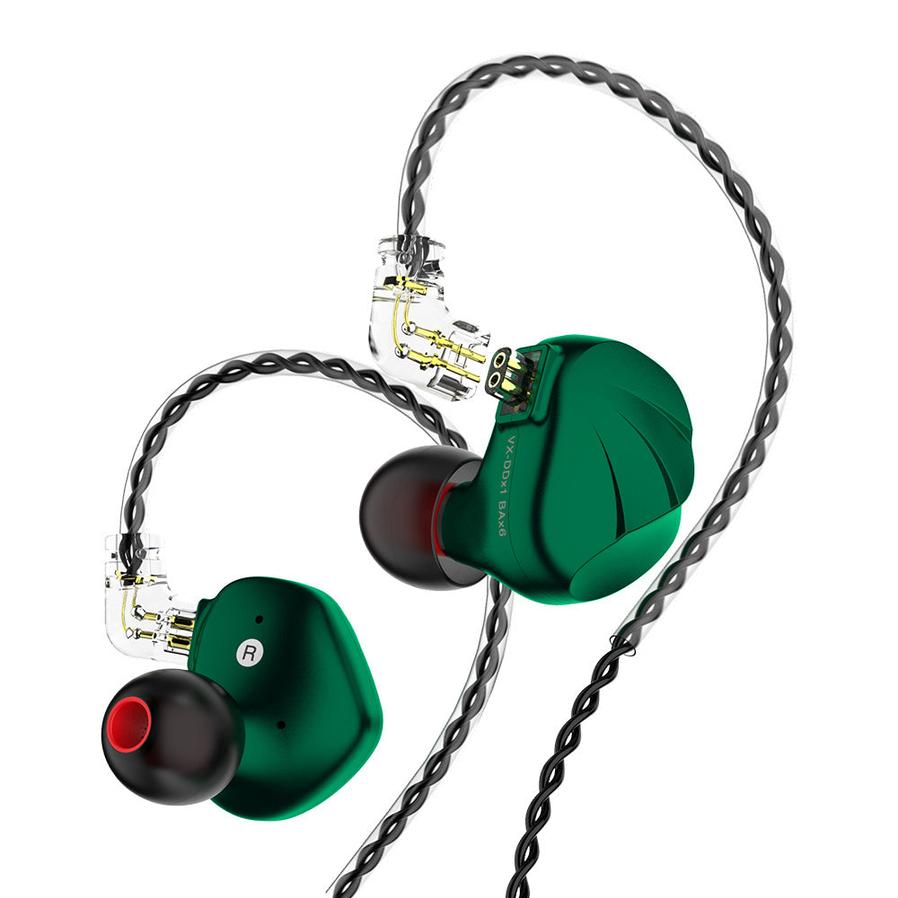 KTX-736531 Hybrid Metal In-Ear Earphones with 1DD+6BA Drivers, 3.5mm Plug, Optional Mic, 1.25m Cable