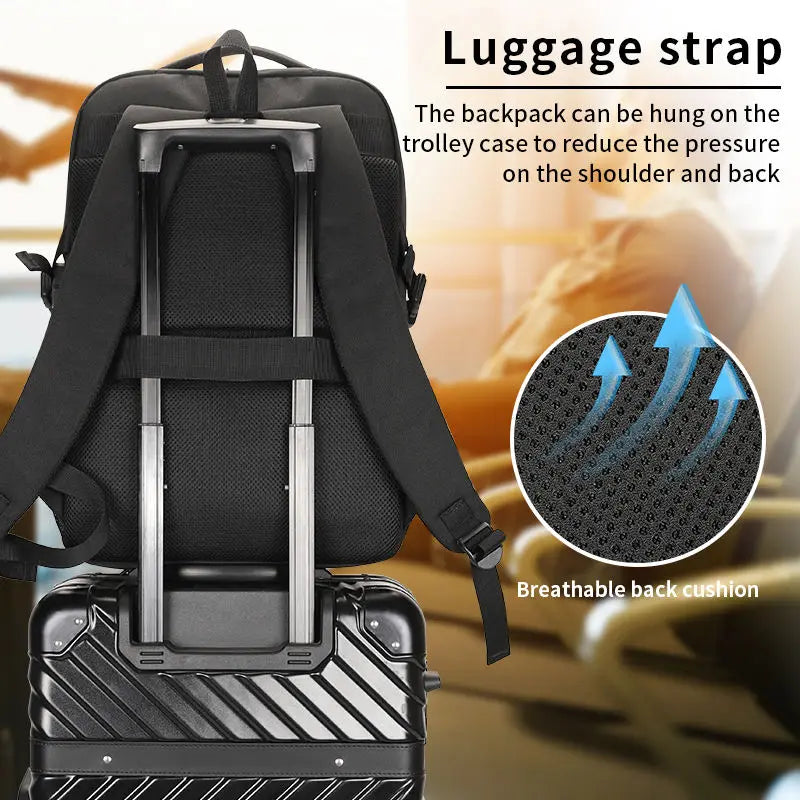 KTX-968403 Waterproof Oxford Rucksack for 17 Inch Laptops with USB Charging Port – Stylish and Functional Backpack for Women