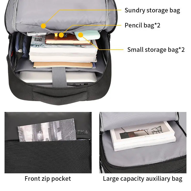 KTX-968403 Waterproof Oxford Rucksack for 17 Inch Laptops with USB Charging Port – Stylish and Functional Backpack for Women