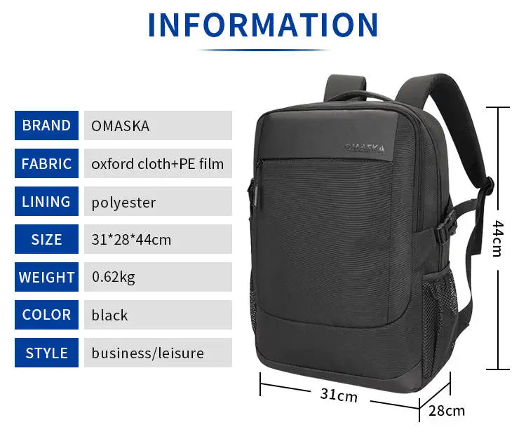 KTX-968403 Waterproof Oxford Rucksack for 17 Inch Laptops with USB Charging Port – Stylish and Functional Backpack for Women