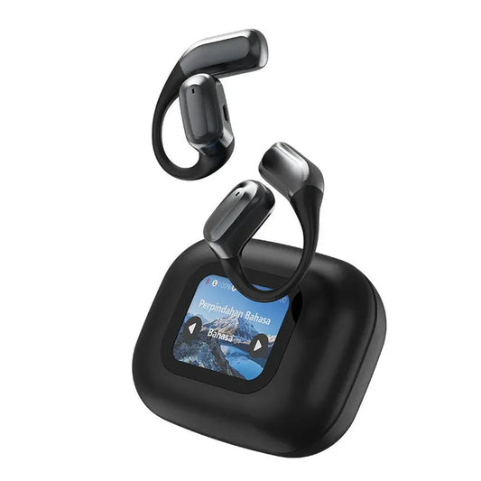 KTX-378515 Wireless Bluetooth Ear-Hanging Headset with LCD Color Screen and ANC Noise Reduction