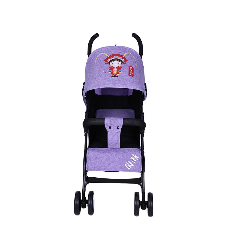 KTX-436179 Lightweight 2-in-1 Foldable Linen Baby Stroller with Safety Features and Soft Seat for 0-36 Months