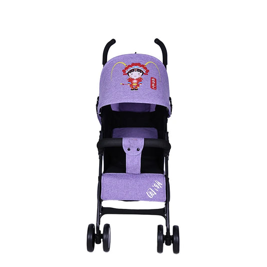 KTX-436179 Lightweight 2-in-1 Foldable Linen Baby Stroller with Safety Features and Soft Seat for 0-36 Months