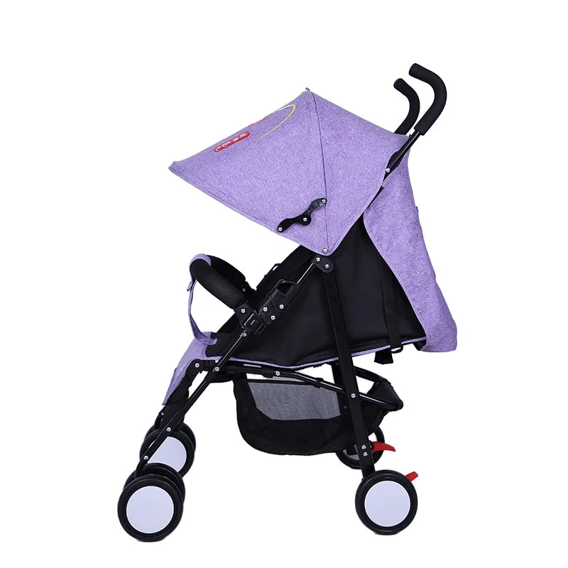 KTX-436179 Lightweight 2-in-1 Foldable Linen Baby Stroller with Safety Features and Soft Seat for 0-36 Months