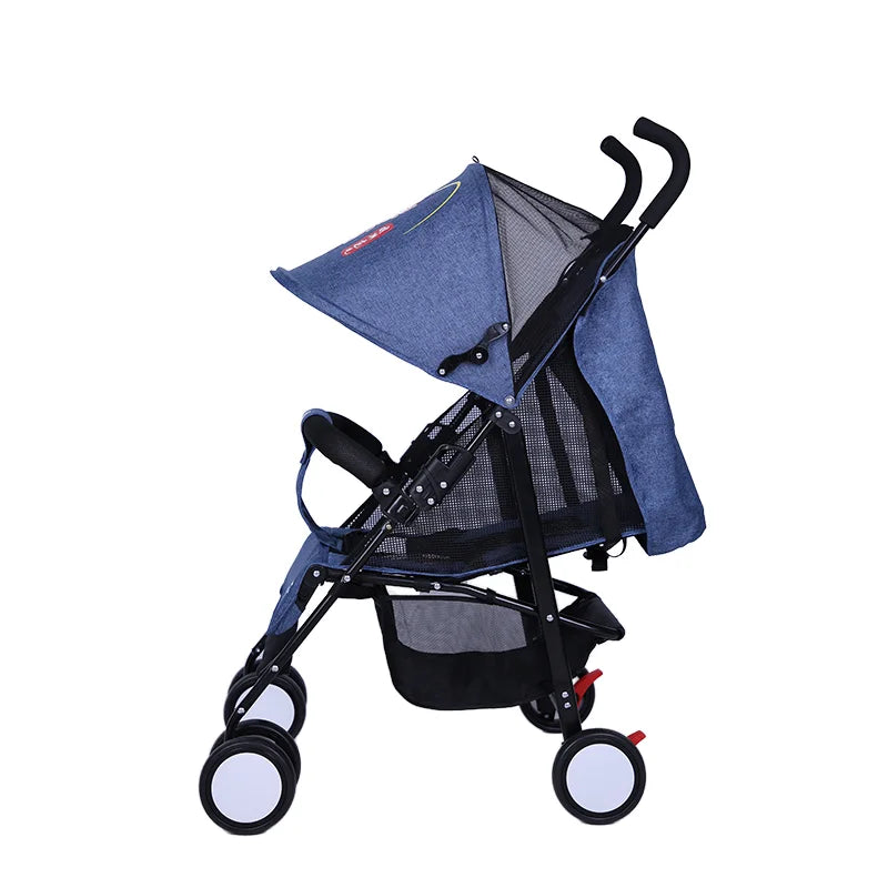 KTX-436179 Lightweight 2-in-1 Foldable Linen Baby Stroller with Safety Features and Soft Seat for 0-36 Months