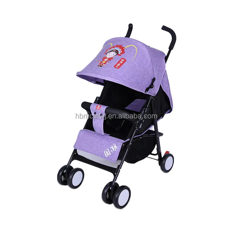 KTX-436179 Lightweight 2-in-1 Foldable Linen Baby Stroller with Safety Features and Soft Seat for 0-36 Months