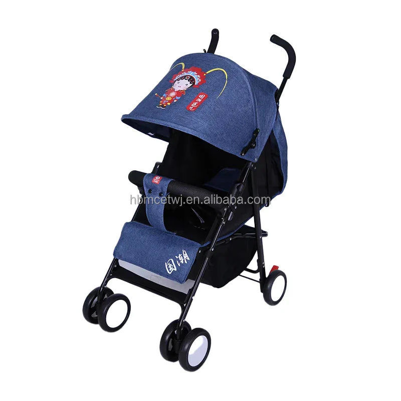 KTX-436179 Lightweight 2-in-1 Foldable Linen Baby Stroller with Safety Features and Soft Seat for 0-36 Months