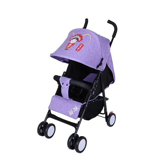 KTX-436179 Lightweight 2-in-1 Foldable Linen Baby Stroller with Safety Features and Soft Seat for 0-36 Months