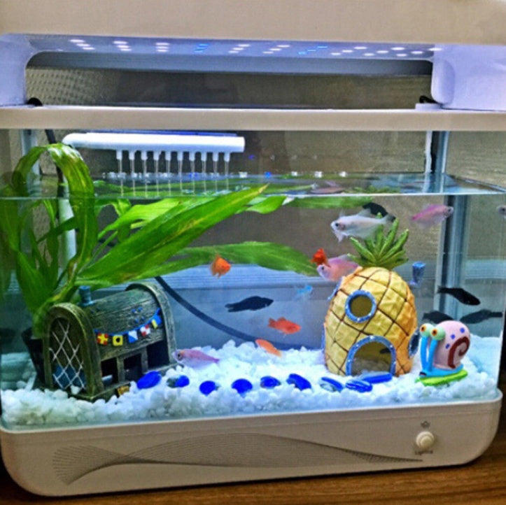 JMT-921226 Pineapple Aquarium Decoration for Fish Tanks - Safe Resin Structure, 7.5 x 7.5 x 13 cm