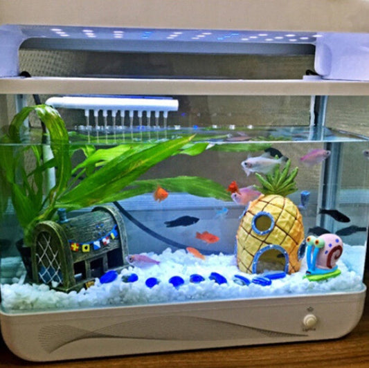 JMT-921226 Pineapple Aquarium Decoration for Fish Tanks - Safe Resin Structure, 7.5 x 7.5 x 13 cm