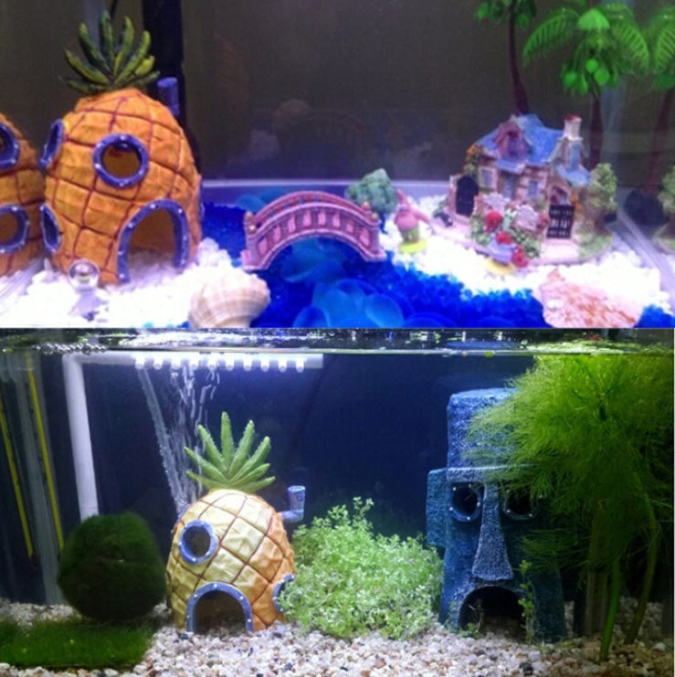 JMT-921226 Pineapple Aquarium Decoration for Fish Tanks - Safe Resin Structure, 7.5 x 7.5 x 13 cm