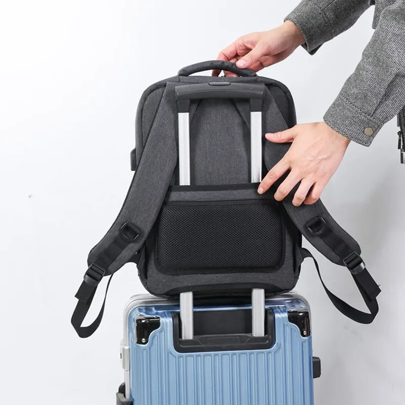 KTX-569427 Stylish Lightweight Laptop Backpack with USB Charging Port and Mezzanine Design for Outdoor and Business Use