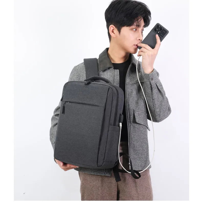 KTX-569427 Stylish Lightweight Laptop Backpack with USB Charging Port and Mezzanine Design for Outdoor and Business Use