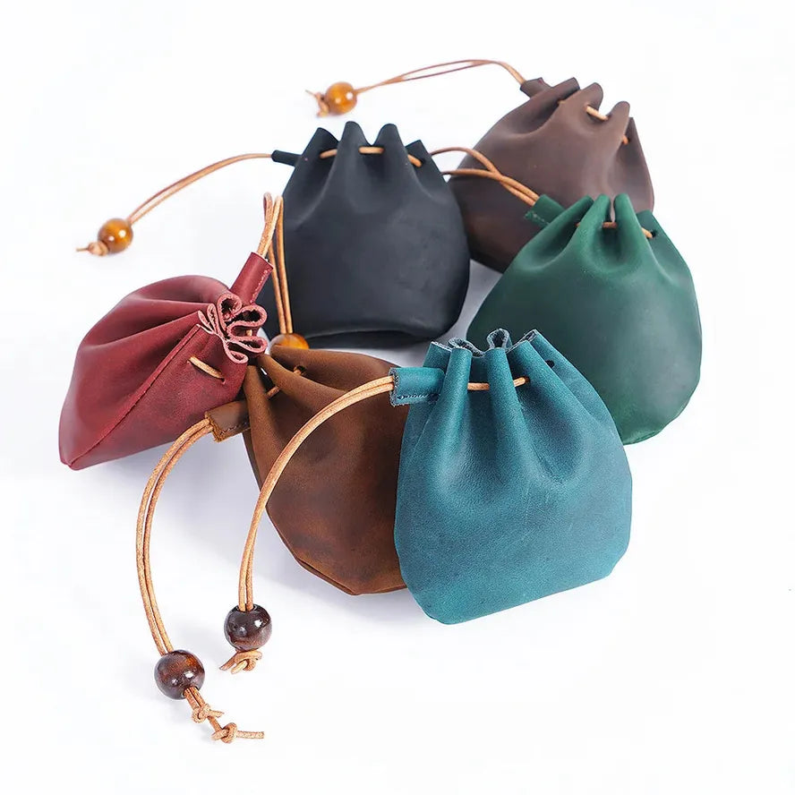 KTX-677779 Genuine Leather Multi-functional Waist Bag, Retro Cowhide Hanging Key Pouch