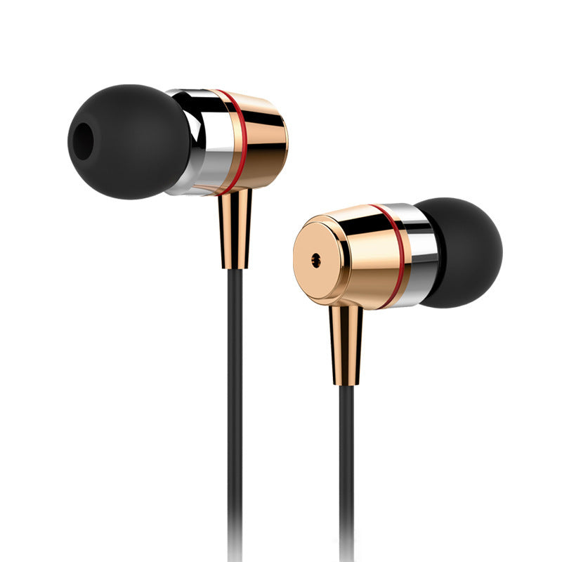 KTX-213395 Metal In-Ear Earphones with 3.5mm Plug and 1.2M Silica Gel Wire for Computers and Mobile Devices
