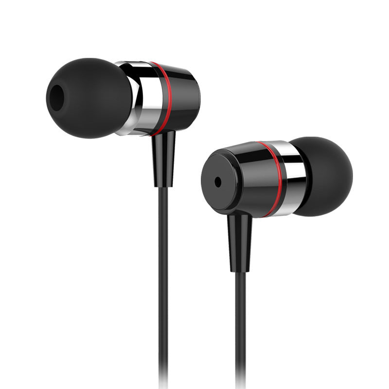 KTX-213395 Metal In-Ear Earphones with 3.5mm Plug and 1.2M Silica Gel Wire for Computers and Mobile Devices