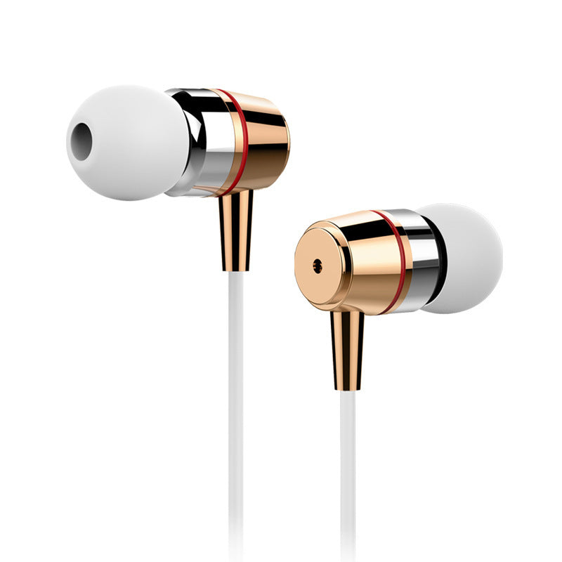 KTX-213395 Metal In-Ear Earphones with 3.5mm Plug and 1.2M Silica Gel Wire for Computers and Mobile Devices
