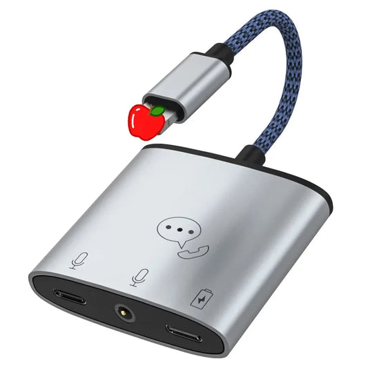 KTX-756819 3-in-1 Headphone Adapter with 3.5mm Audio Jack and 2.4A Charging Port for iPhone Earphones