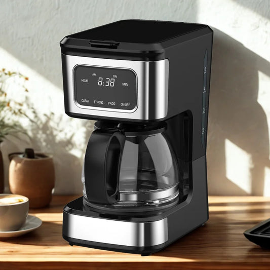 KTX-509011 4-Cup Touch Screen Coffee Maker with Stainless Steel Accents and High-Quality Glass Carafe