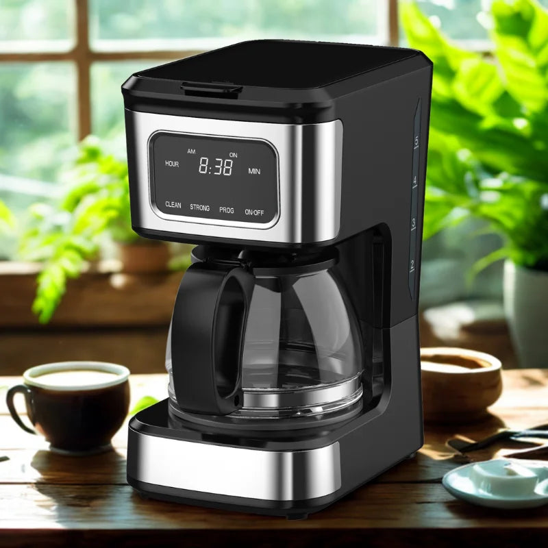 KTX-509011 4-Cup Touch Screen Coffee Maker with Stainless Steel Accents and High-Quality Glass Carafe