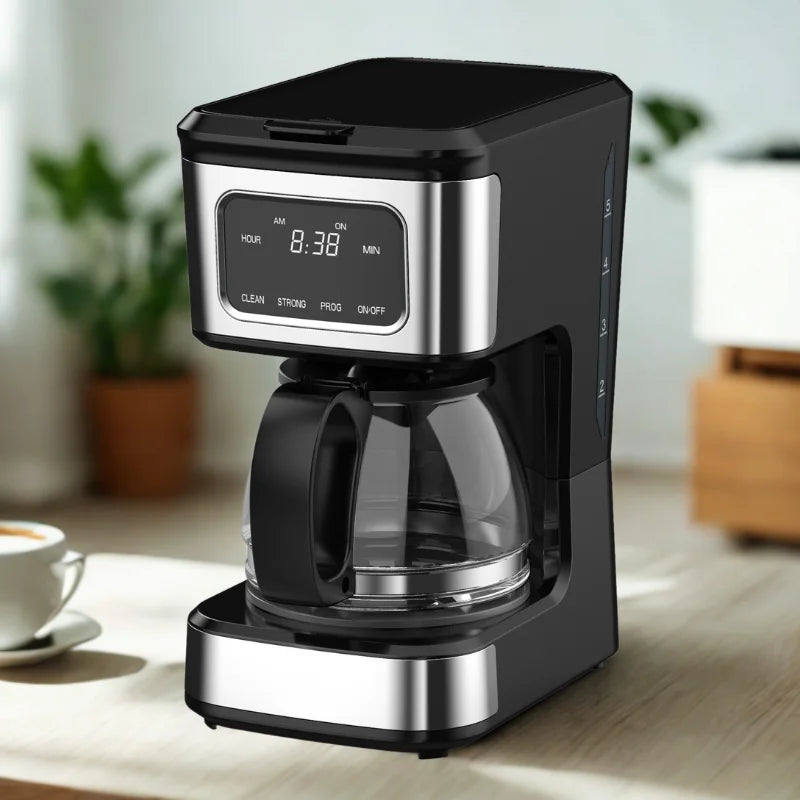 KTX-509011 4-Cup Touch Screen Coffee Maker with Stainless Steel Accents and High-Quality Glass Carafe