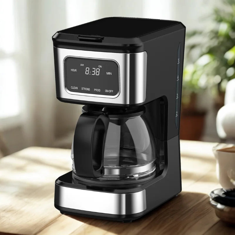 KTX-509011 4-Cup Touch Screen Coffee Maker with Stainless Steel Accents and High-Quality Glass Carafe