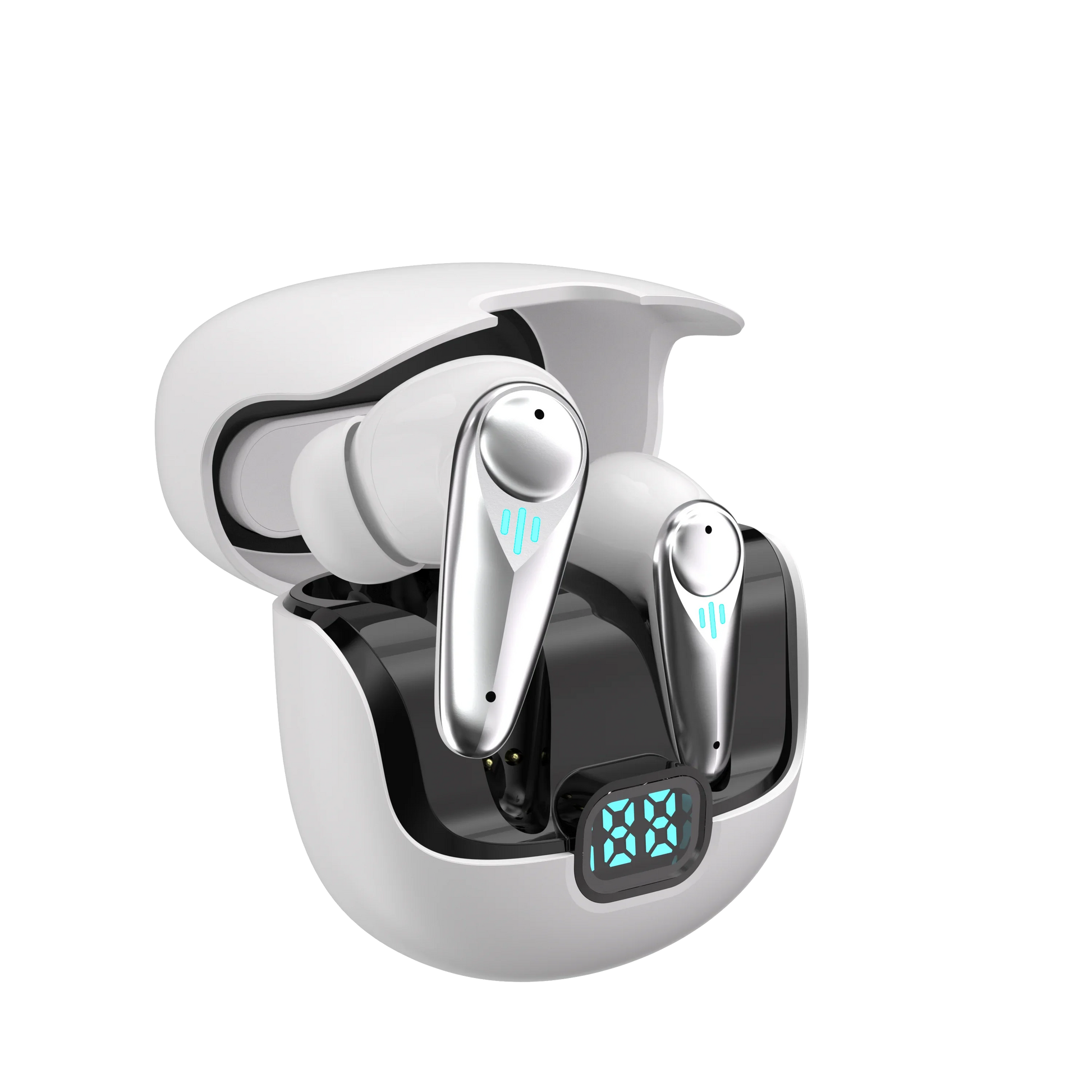 KTX-215827 YX37 TWS Wireless Earphones with ANC and ENC - Long Battery Life & Digital Display for Gaming