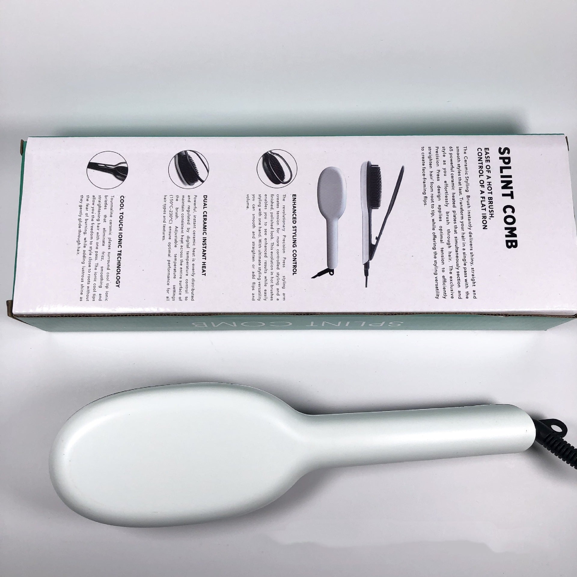 KTX-761939 Dual-Use Hair Straightening and Curling Comb with Tourmaline Ceramic Temperature Control