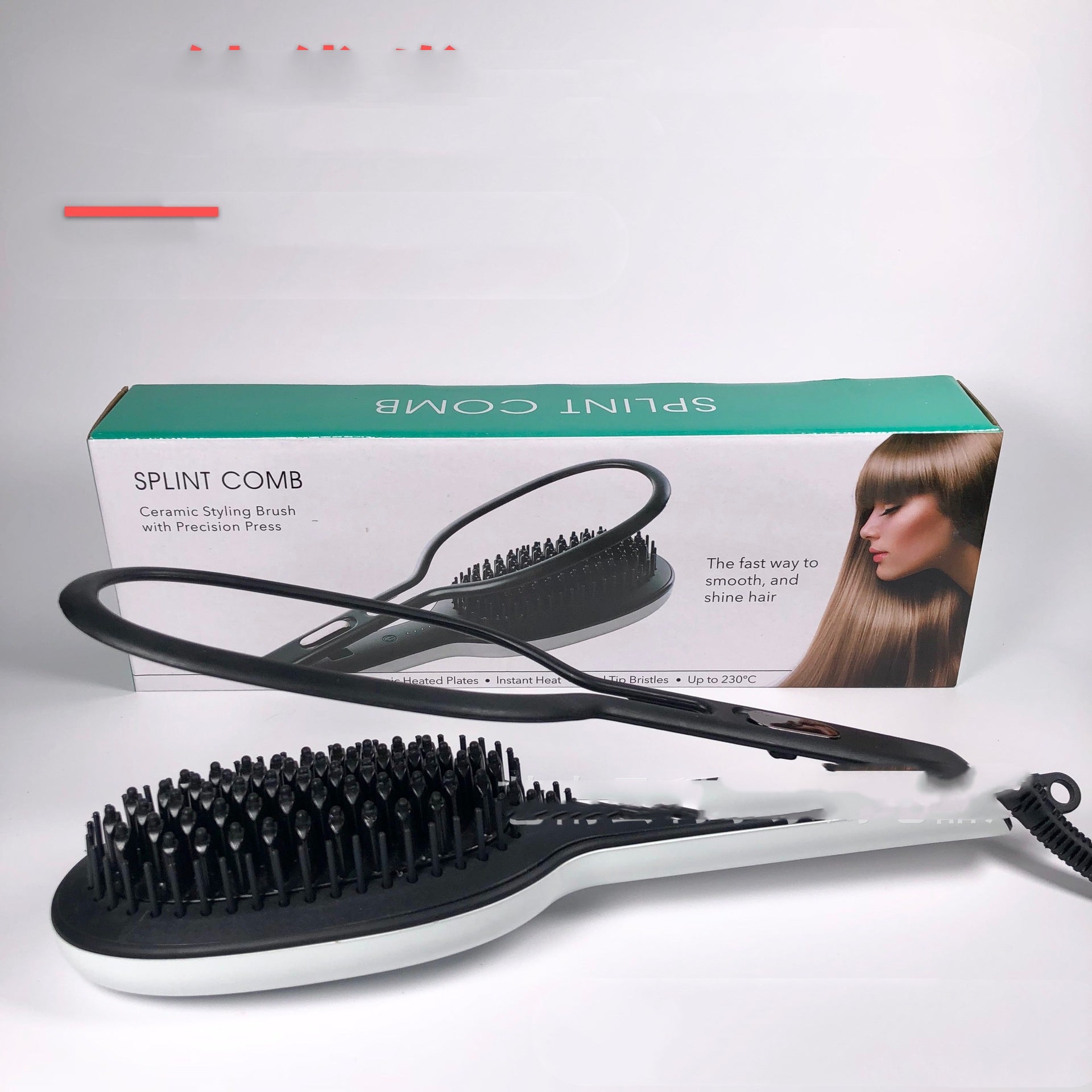 KTX-761939 Dual-Use Hair Straightening and Curling Comb with Tourmaline Ceramic Temperature Control