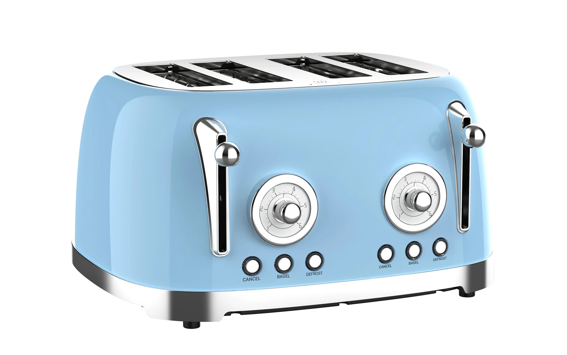 KTX-275347 Stainless Steel 4-Slice Retro Electric Bread Toaster for Sandwiches