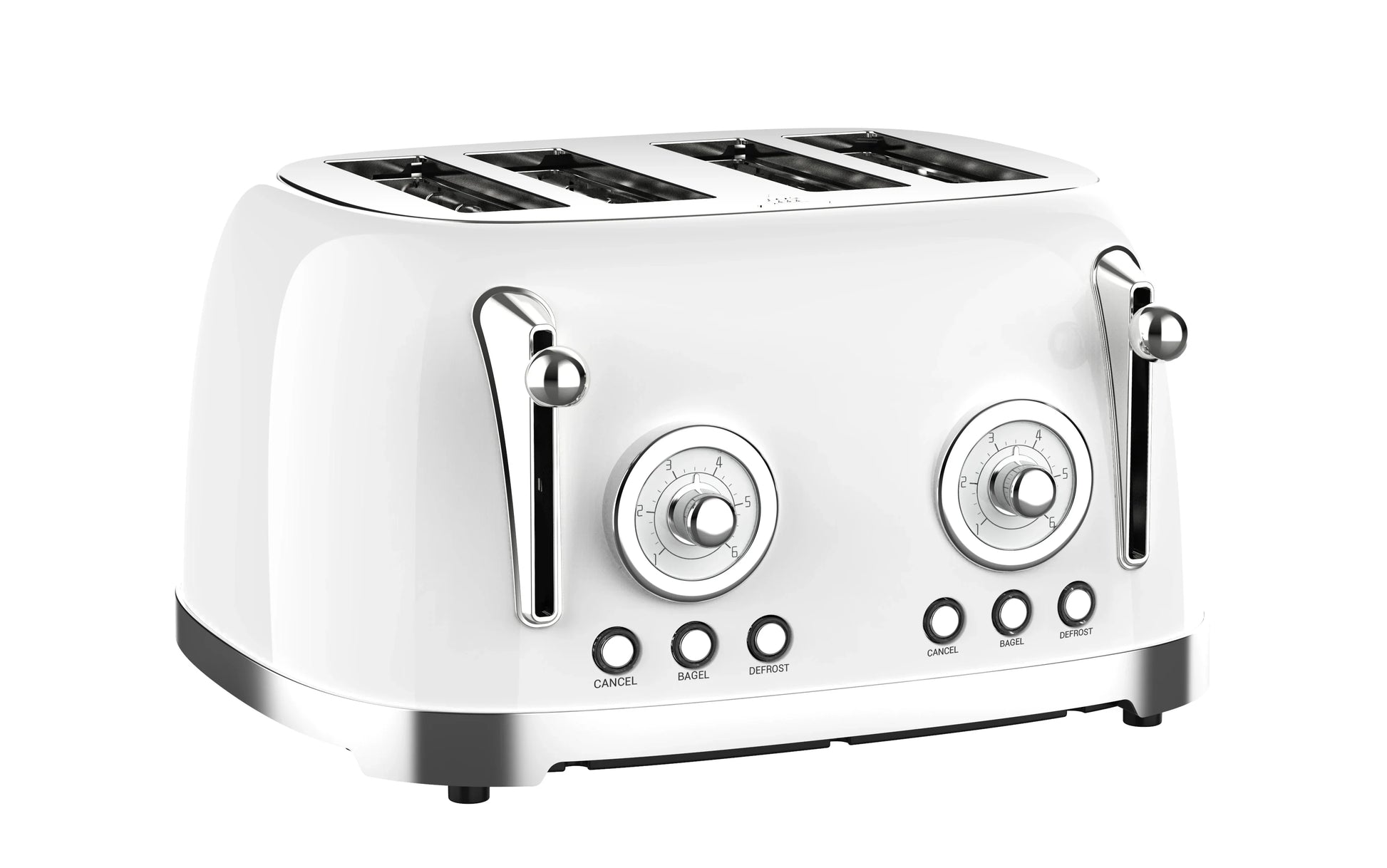 KTX-275347 Stainless Steel 4-Slice Retro Electric Bread Toaster for Sandwiches