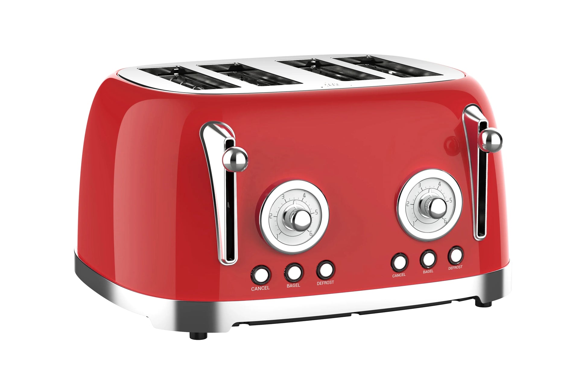KTX-275347 Stainless Steel 4-Slice Retro Electric Bread Toaster for Sandwiches